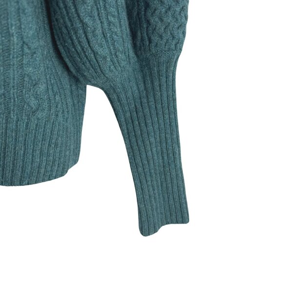 Sea New York Juliette Cable Knit Sweater XS Forest Green Wool NWT FS-1447 - Picture 5 of 10